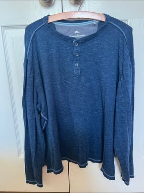 Tommy Bahama Navy Blue Long-Sleeve Henley